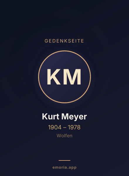 Gedenkportrait von Kurt Meyer