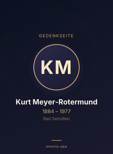 Gedenkportrait von Kurt Meyer-Rotermund