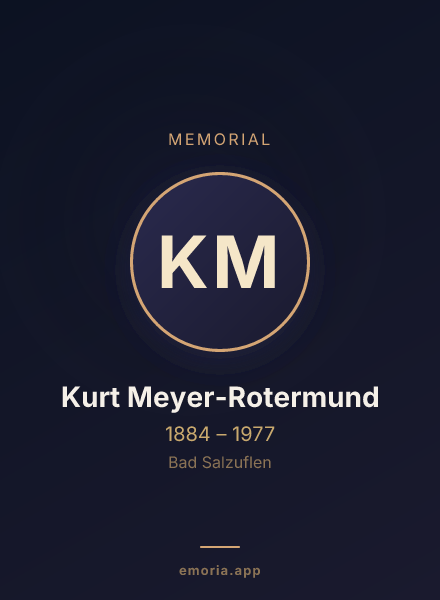 Memorial portrait of Kurt Meyer-Rotermund