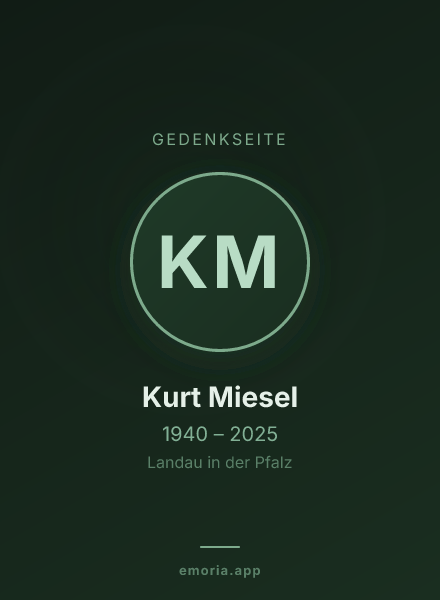 Gedenkportrait von Kurt Miesel