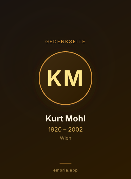 Gedenkportrait von Kurt Mohl