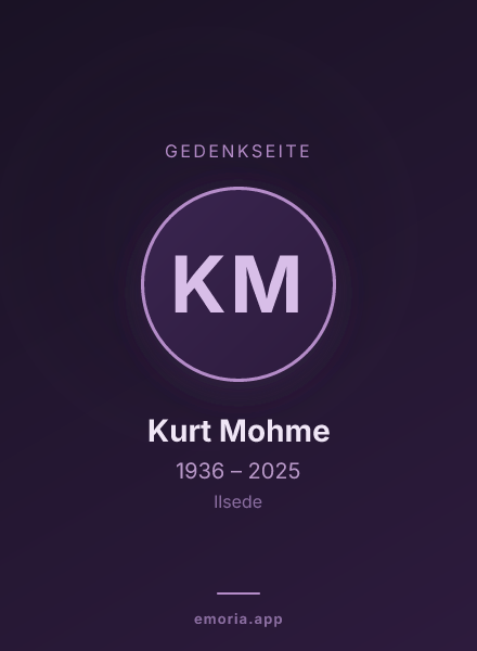 Gedenkportrait von Kurt Mohme