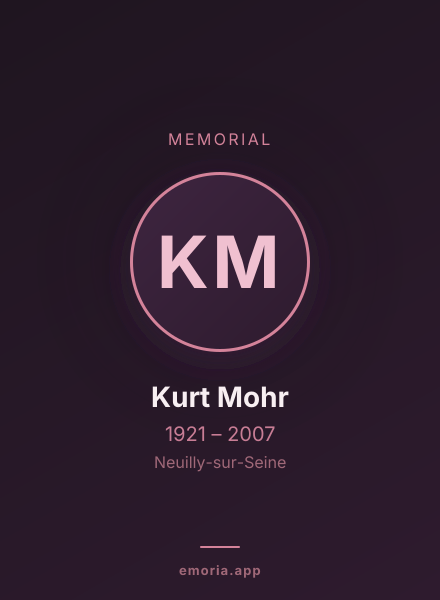 Memorial portrait of Kurt Mohr
