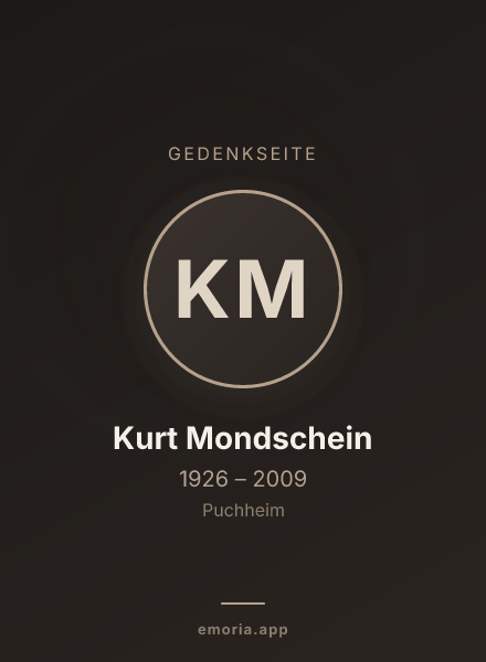 Gedenkportrait von Kurt Mondschein