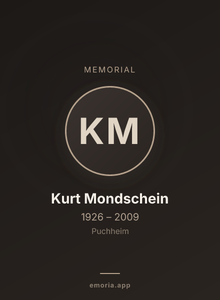 Memorial portrait of Kurt Mondschein