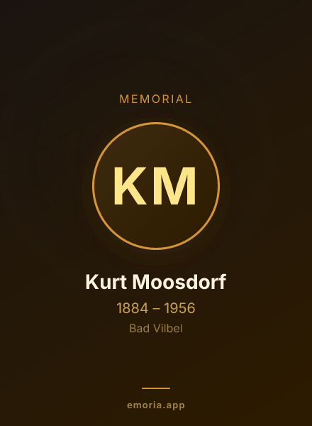 Memorial portrait of Kurt Moosdorf