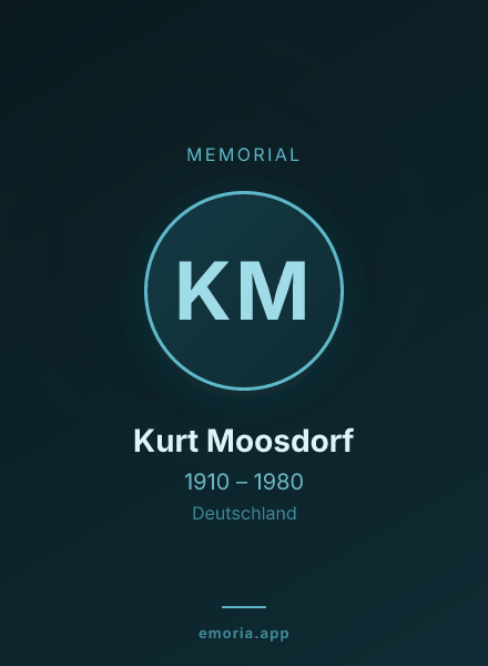 Memorial portrait of Kurt Moosdorf