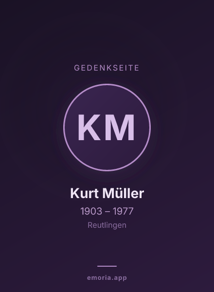 Gedenkportrait von Kurt Müller