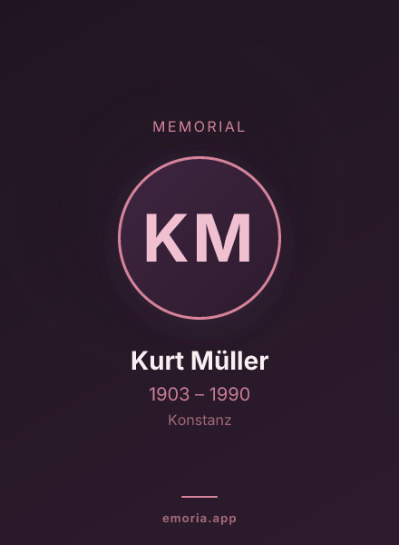 Memorial portrait of Kurt Müller