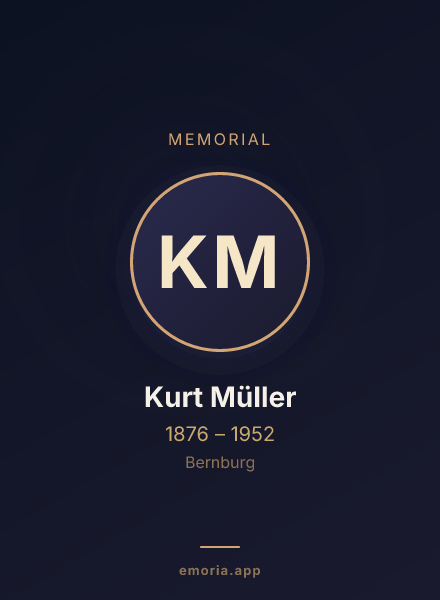 Memorial portrait of Kurt Müller
