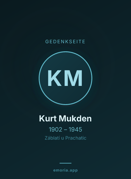 Gedenkportrait von Kurt Mukden