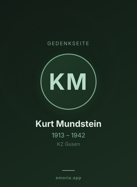 Gedenkportrait von Kurt Mundstein