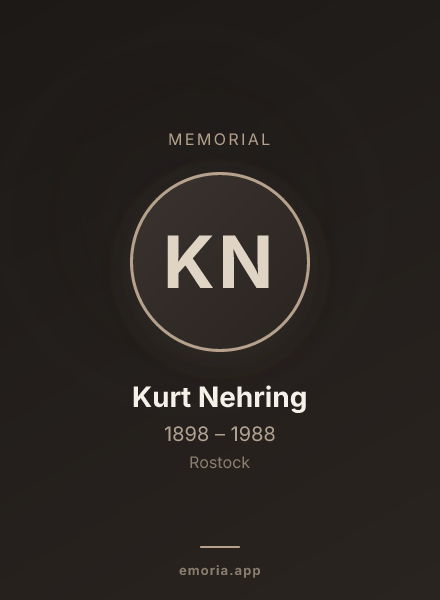 Memorial portrait of Kurt Nehring