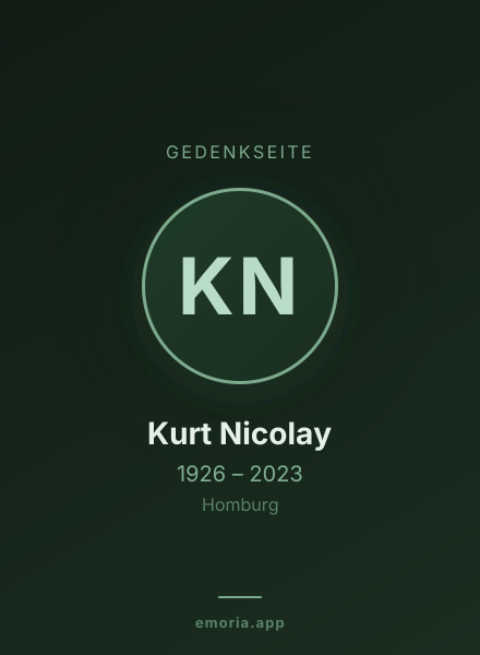 Gedenkportrait von Kurt Nicolay