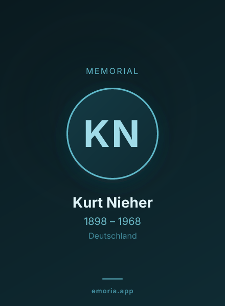 Memorial portrait of Kurt Nieher