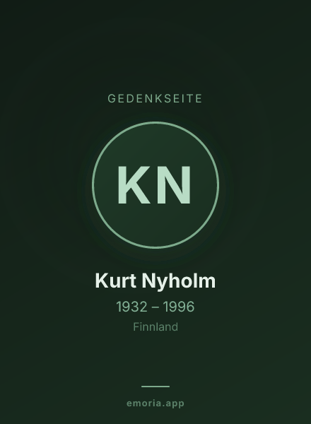 Gedenkportrait von Kurt Nyholm