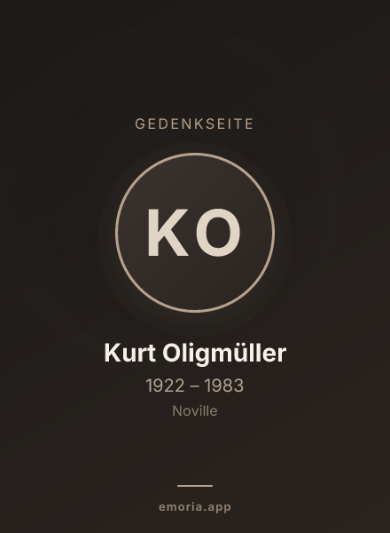 Gedenkportrait von Kurt Oligmüller