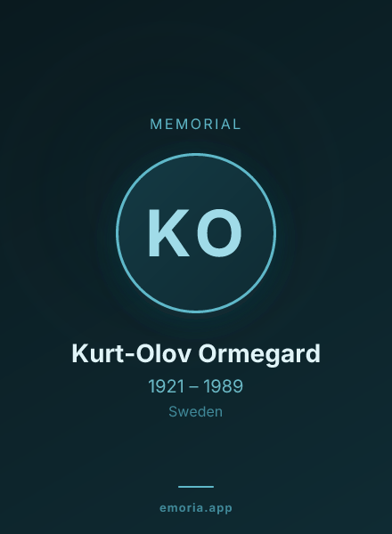 Memorial portrait of Kurt-Olov Ormegard