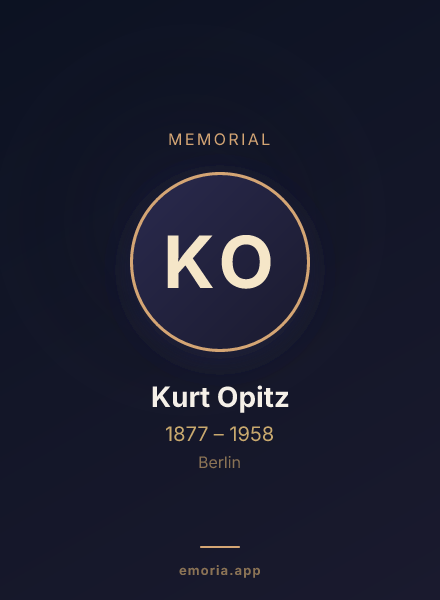 Memorial portrait of Kurt Opitz