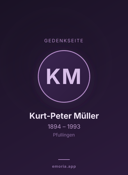 Gedenkportrait von Kurt-Peter Müller