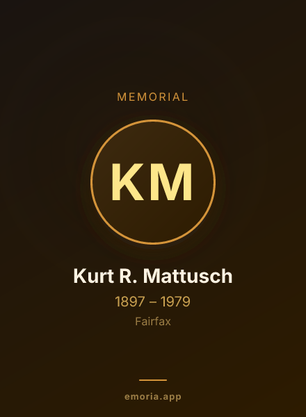 Memorial portrait of Kurt R. Mattusch