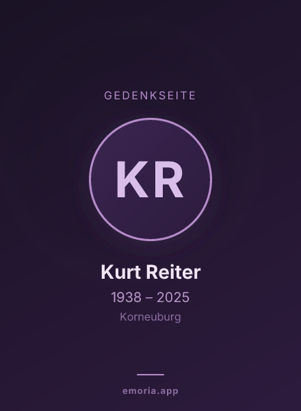 Gedenkportrait von Kurt Reiter