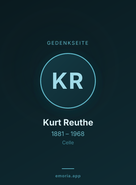 Gedenkportrait von Kurt Reuthe