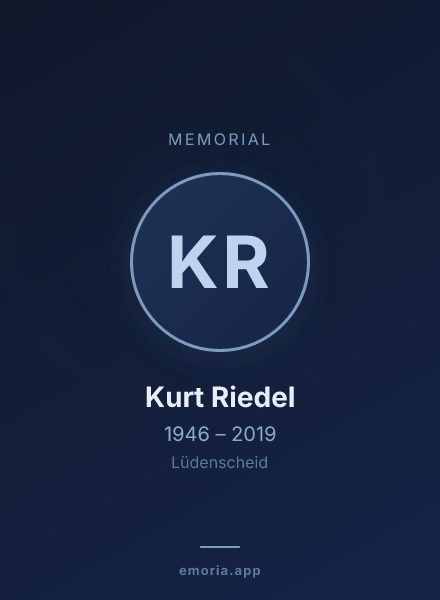 Memorial portrait of Kurt Riedel