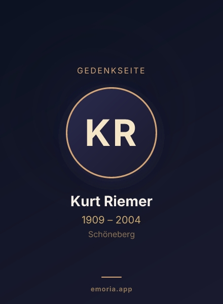 Gedenkportrait von Kurt Riemer