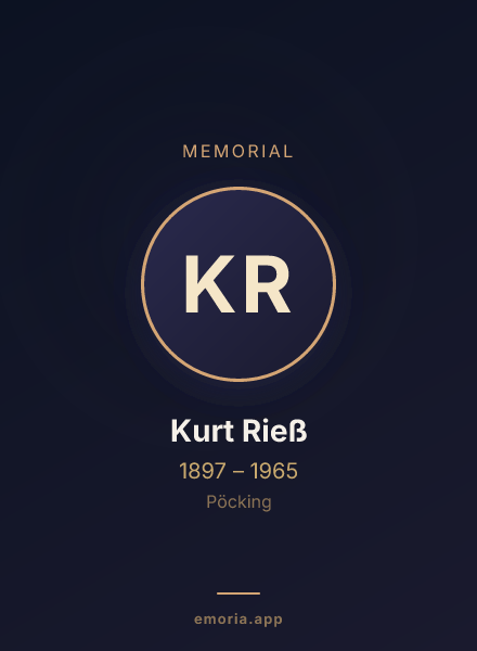 Memorial portrait of Kurt Rieß