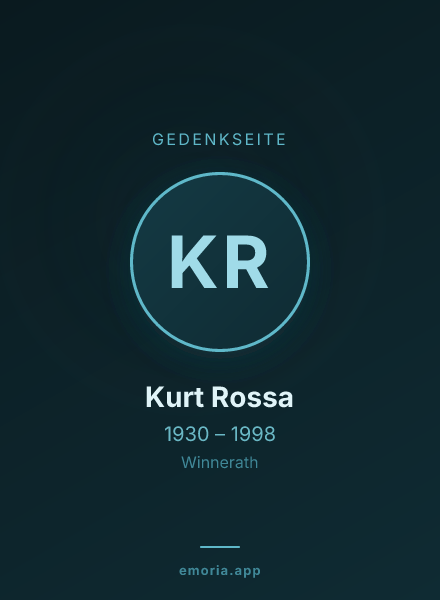 Gedenkportrait von Kurt Rossa