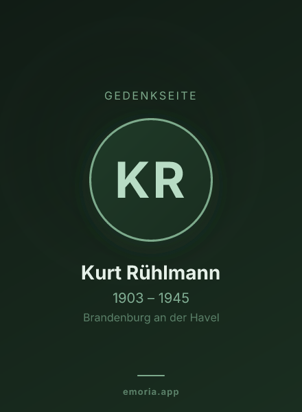 Gedenkportrait von Kurt Rühlmann