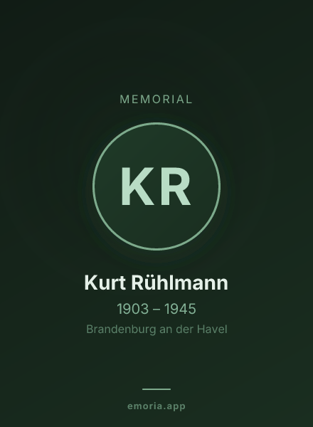 Memorial portrait of Kurt Rühlmann