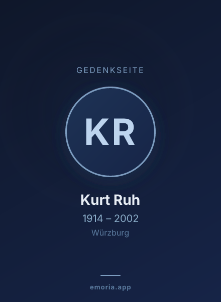 Gedenkportrait von Kurt Ruh