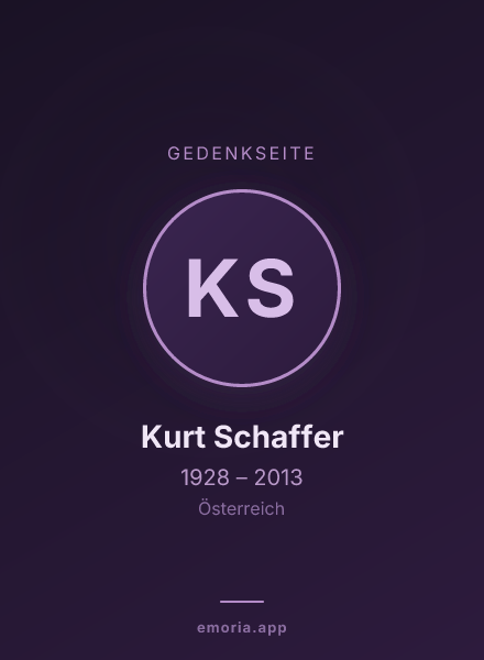 Gedenkportrait von Kurt Schaffer