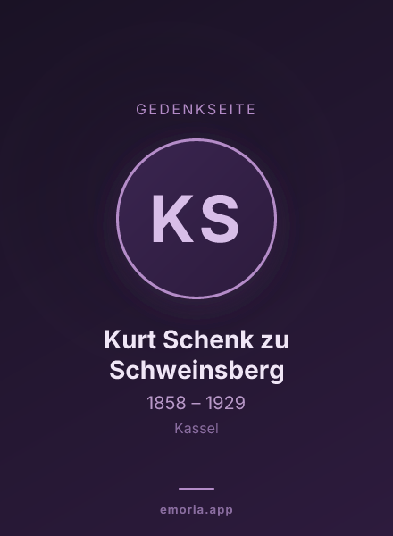 Gedenkportrait von Kurt Schenk zu Schweinsberg