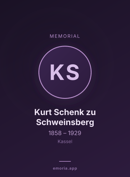 Memorial portrait of Kurt Schenk zu Schweinsberg