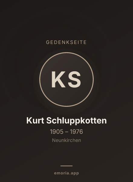 Gedenkportrait von Kurt Schluppkotten
