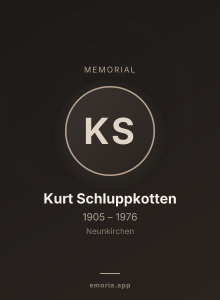 Memorial portrait of Kurt Schluppkotten
