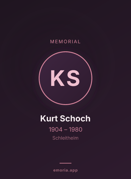 Memorial portrait of Kurt Schoch