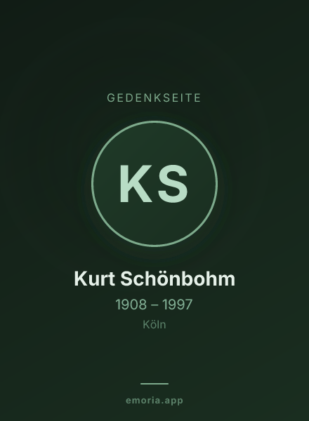 Gedenkportrait von Kurt Schönbohm