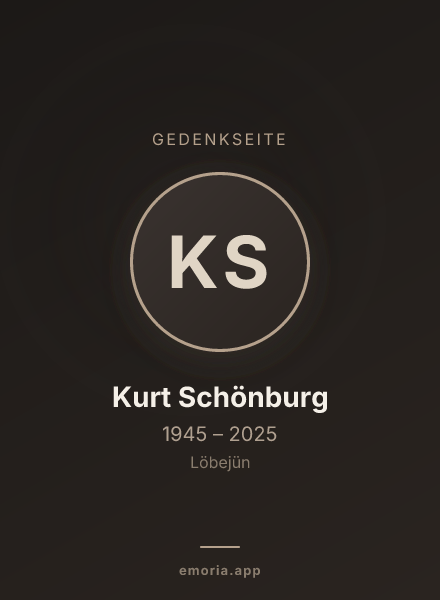 Gedenkportrait von Kurt Schönburg