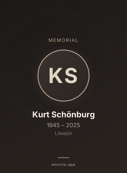 Memorial portrait of Kurt Schönburg