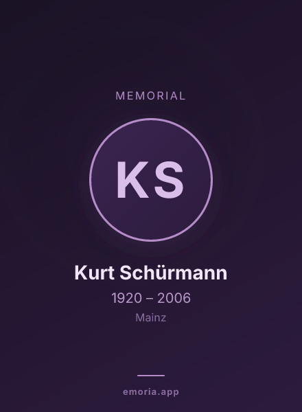 Memorial portrait of Kurt Schürmann