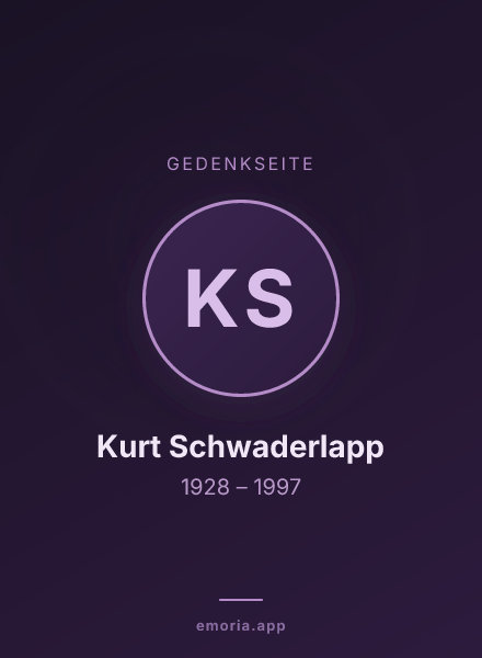 Gedenkportrait von Kurt Schwaderlapp