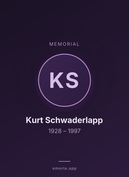 Memorial portrait of Kurt Schwaderlapp