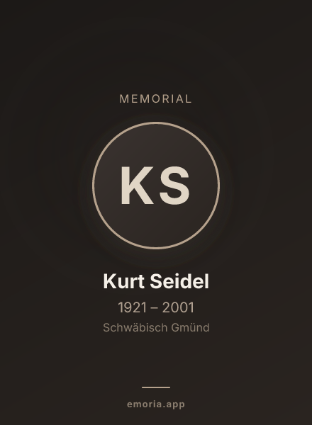 Memorial portrait of Kurt Seidel