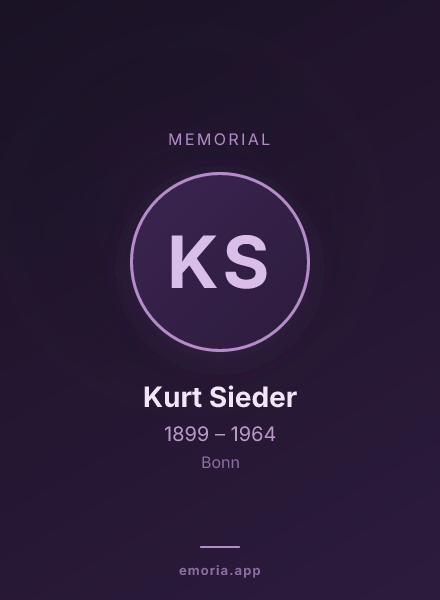 Memorial portrait of Kurt Sieder