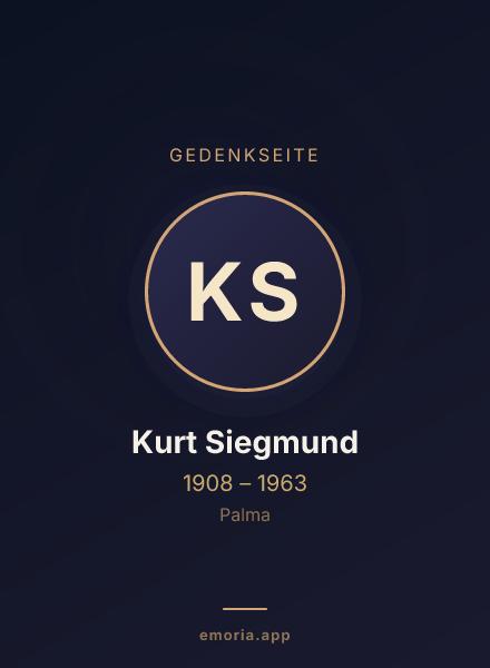 Gedenkportrait von Kurt Siegmund