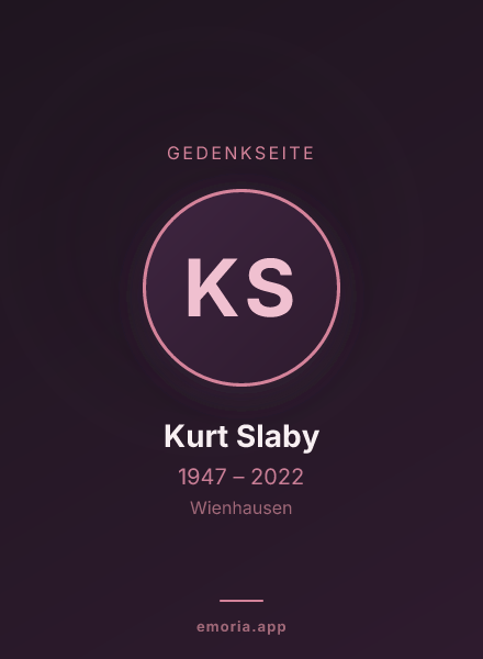 Gedenkportrait von Kurt Slaby